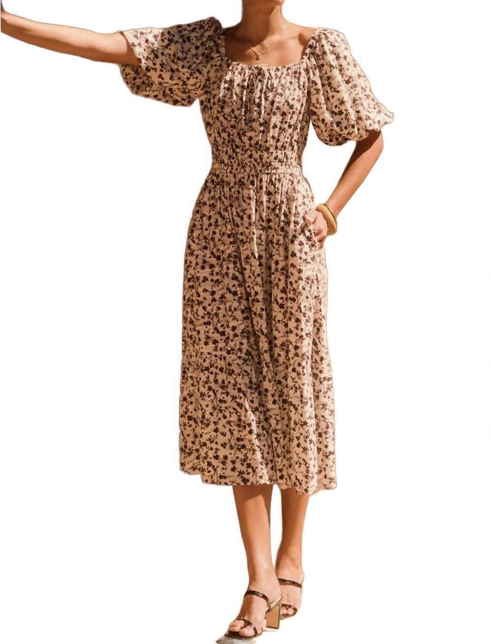 NEW ODDI ditsy flower printed midi dress in white black combo